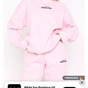 White Fox Boutique Pink Sweatpants Set